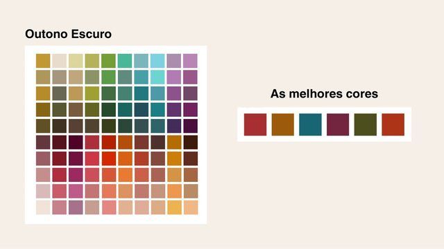 Página do dossiê com a cartela de cores Outono Escuro e as melhores cores da cliente